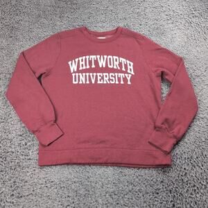 Whitworth University Sweatshirt Men Large Red Crew Neck Graphic Fleece Pullover